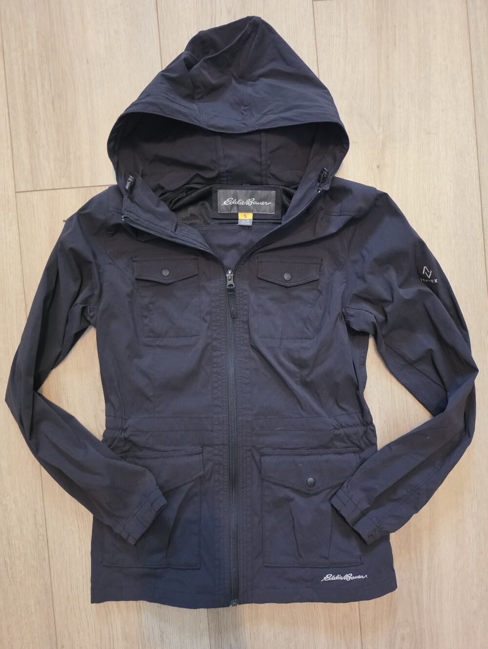 Eddie Bauer Women’s Small Black Travex Hooded Utility Field Jacket Gorpcore